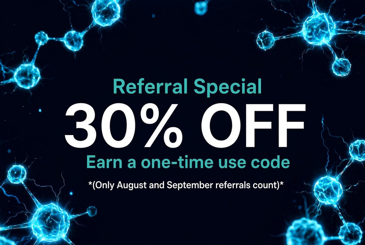 Referral Special — 30% off, earn a one-time use code
